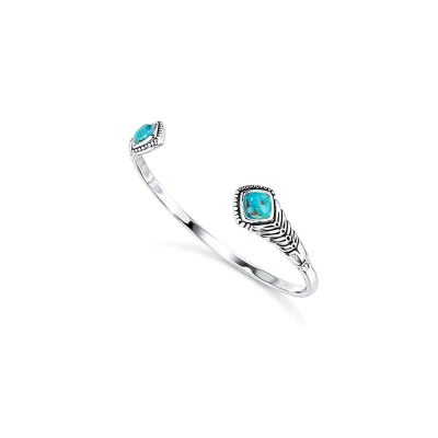 Sterling Silver Turquoise Bangle 7.5 Inches