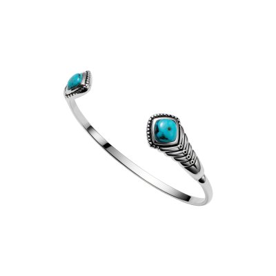 Sterling Silver Turquoise Bangle 7.5 Inches