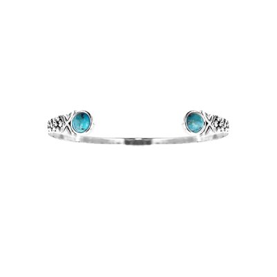 Sterling Silver Turquoise Bangle 7.5 Inches