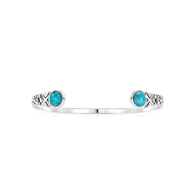 Sterling Silver Turquoise Bangle 7.5 Inches