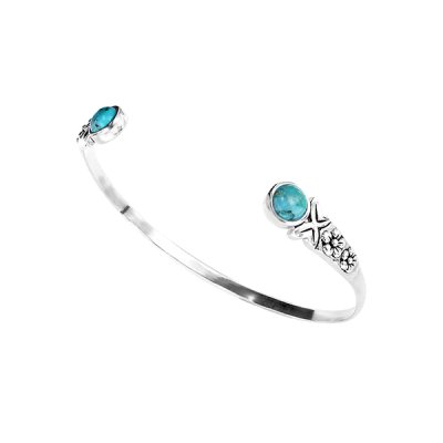 Sterling Silver Turquoise Bangle 7.5 Inches