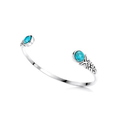 Sterling Silver Turquoise Bangle 7.5 Inches