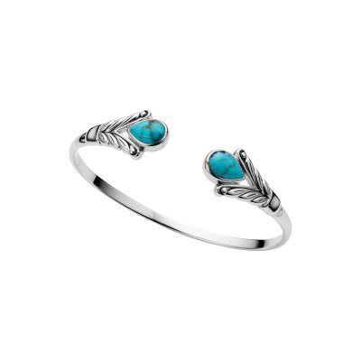 Sterling Silver Turquoise Bangle 7.5 Inches
