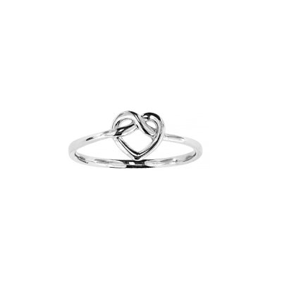 Sterling Silver Knot Heart Ring