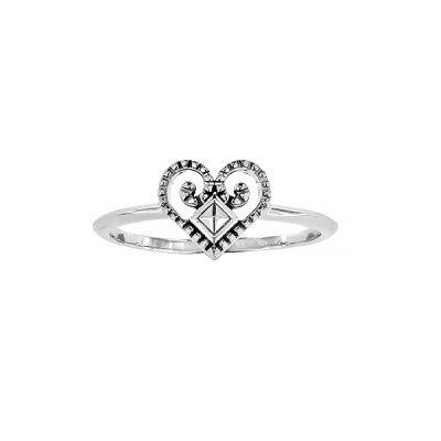 Sterling Silver Metric Heart Ring