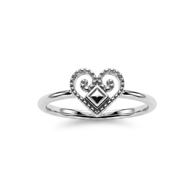 Sterling Silver Metric Heart Ring