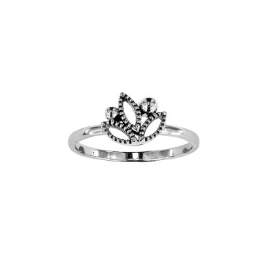 Sterling Silver Lotus Ring