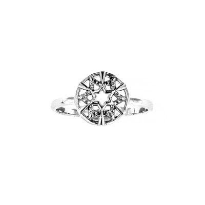 Sterling Silver Star Diamond Ring