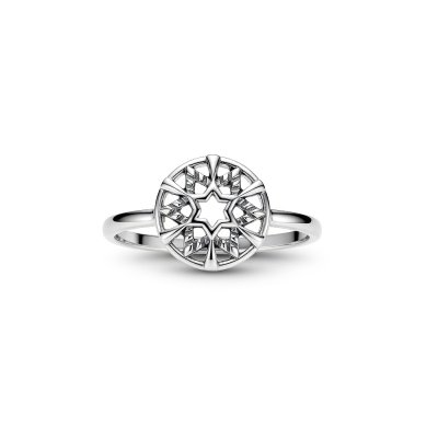 Sterling Silver Star Diamond Ring