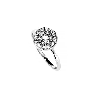 Sterling Silver Star Diamond Ring