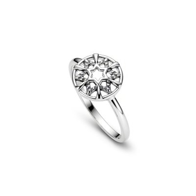 Sterling Silver Star Diamond Ring