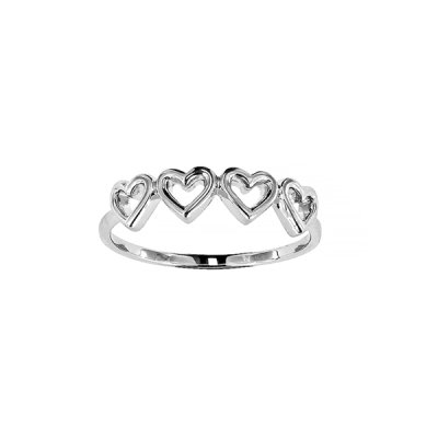 Sterling Silver Hearts Ring