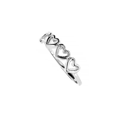 Sterling Silver Hearts Ring