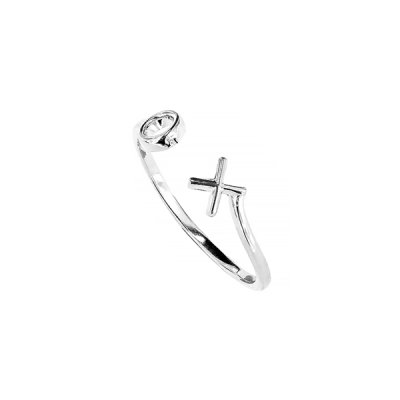 Sterling Silver Hugs and Kisses Ring