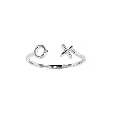 Sterling Silver Hugs and Kisses Ring