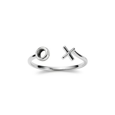 Sterling Silver Hugs and Kisses Ring