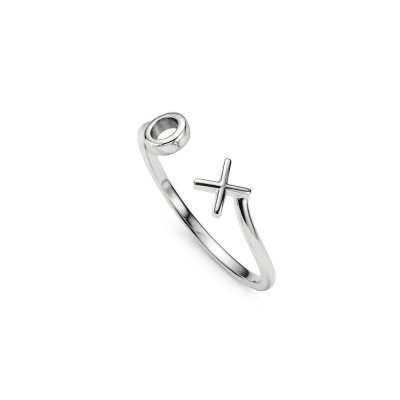 Sterling Silver Hugs and Kisses Ring