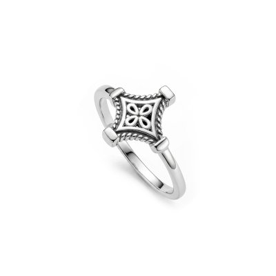 Sterling Silver Diamond Pattern Ring