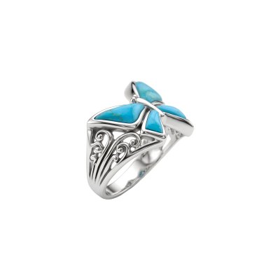 Turquoise Sterling Silver Butterfly Ring