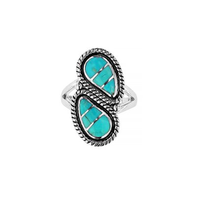 Sterling Silver Turquoise Bypass Ring