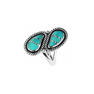 Sterling Silver Turquoise Bypass Ring
