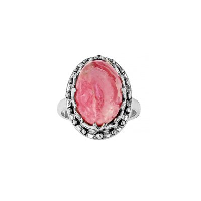 Sterling Silver Rhodochrosite Ring