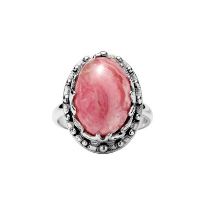 Sterling Silver Rhodochrosite Ring