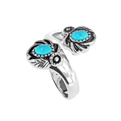 Sterling Silver Kingman Turquoise Bypass Ring
