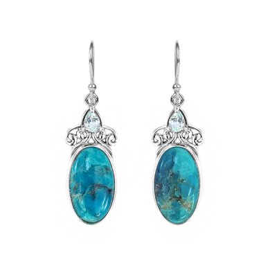 Sterling Silver Turquoise and Sky Blue Topaz Earrings