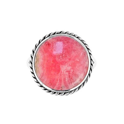 Sterling Silver Rhodochrosite Ring