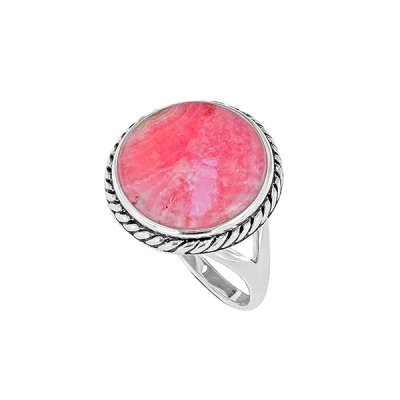 Sterling Silver Rhodochrosite Ring