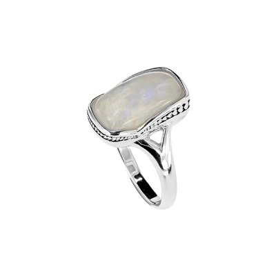 Sterling Silver Rainbow Moonstone Ring