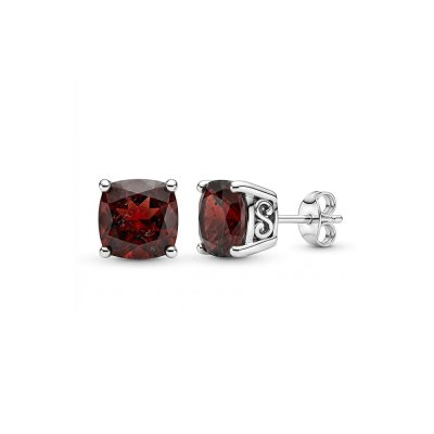 Sterling Silver Square Cushion Stud  Earrings