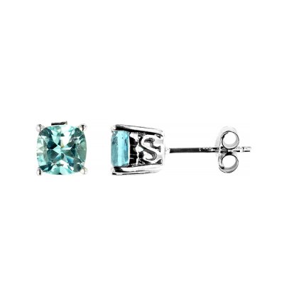 Sterling Silver Square Cushion Stud  Earrings