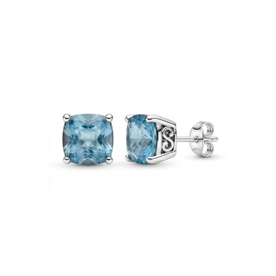Sterling Silver Square Cushion Stud  Earrings