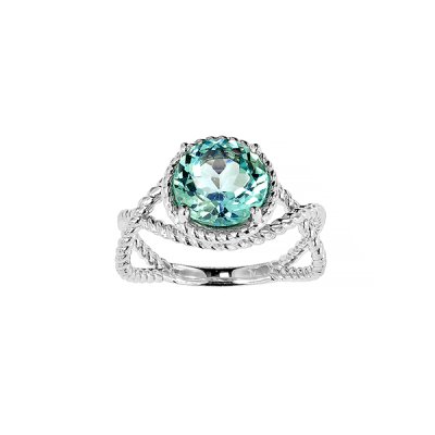 Sterling Silver Knot Ring with Sky Blue Topaz