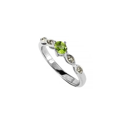 Sterling Silver Peridot and White Topaz Ring