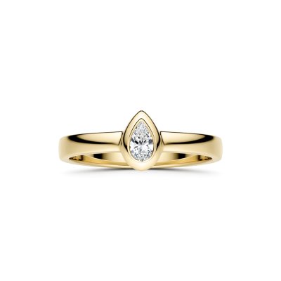 Sterling Silver Yellow Gold 18K Ring with White Topaz