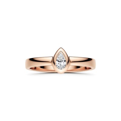 Sterling Silver White Topaz Ring Over Rose Gold Plated