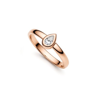 Sterling Silver White Topaz Ring Over Rose Gold Plated