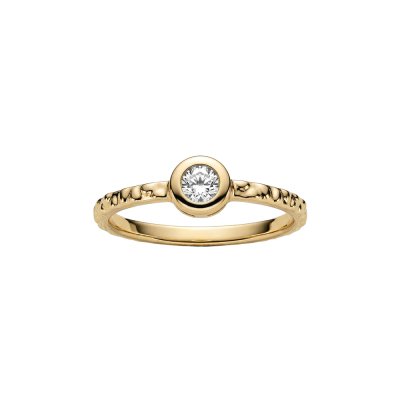 Sterling Silver Yellow Gold 18K Ring with White Topaz
