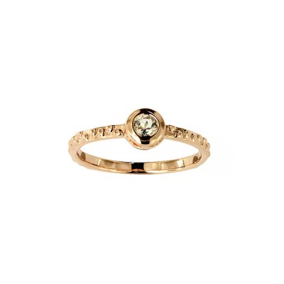 Sterling Silver White Topaz Ring Over Rose Gold Plated