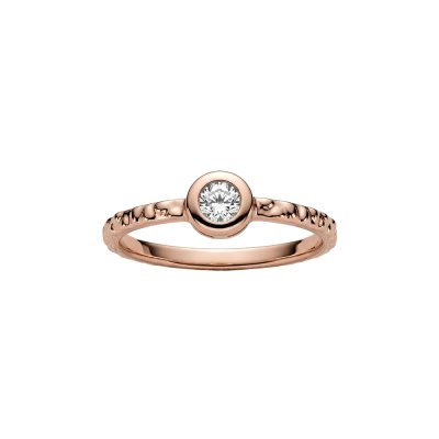 Sterling Silver White Topaz Ring Over Rose Gold Plated