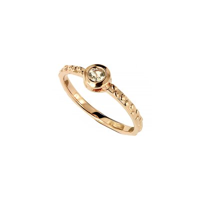 Sterling Silver White Topaz Ring Over Rose Gold Plated