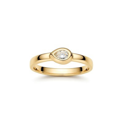 Sterling Silver White Topaz Ring Over 18K Yellow Gold Plated