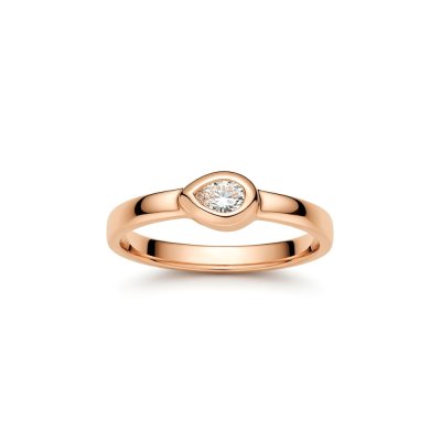 Sterling Silver White Topaz Ring Over Rose Gold Plated