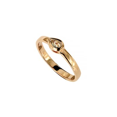 Sterling Silver White Topaz Ring Over Rose Gold Plated