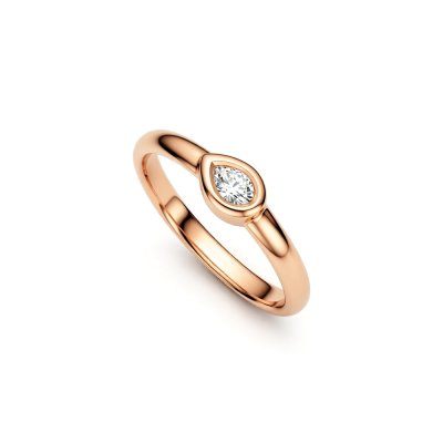 Sterling Silver White Topaz Ring Over Rose Gold Plated