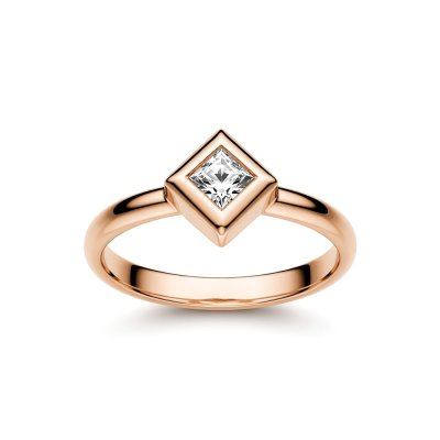 Sterling Silver White Topaz Ring Over Rose Gold Plated