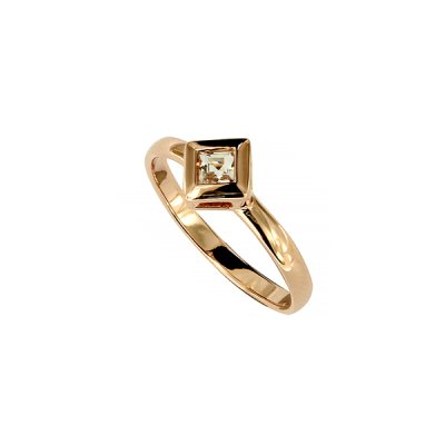 Sterling Silver White Topaz Ring Over Rose Gold Plated